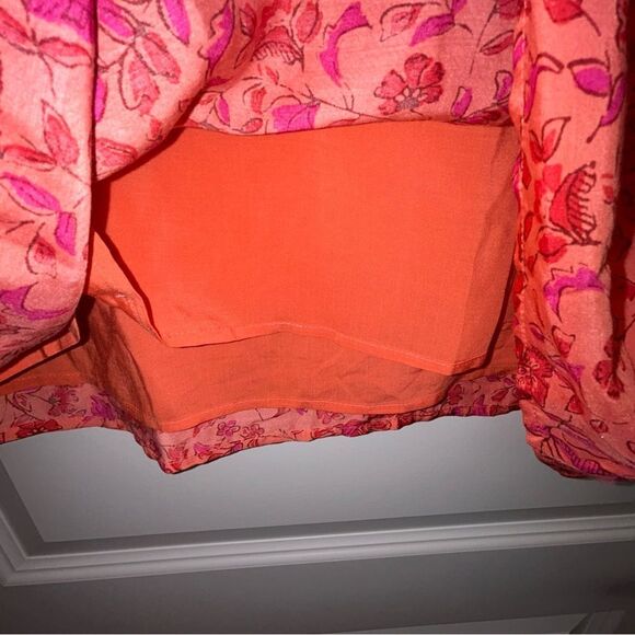 Vineyard Vines Papaya Floral Print Helenium    Ruffle Tunic Dress - Picture 3 of 9